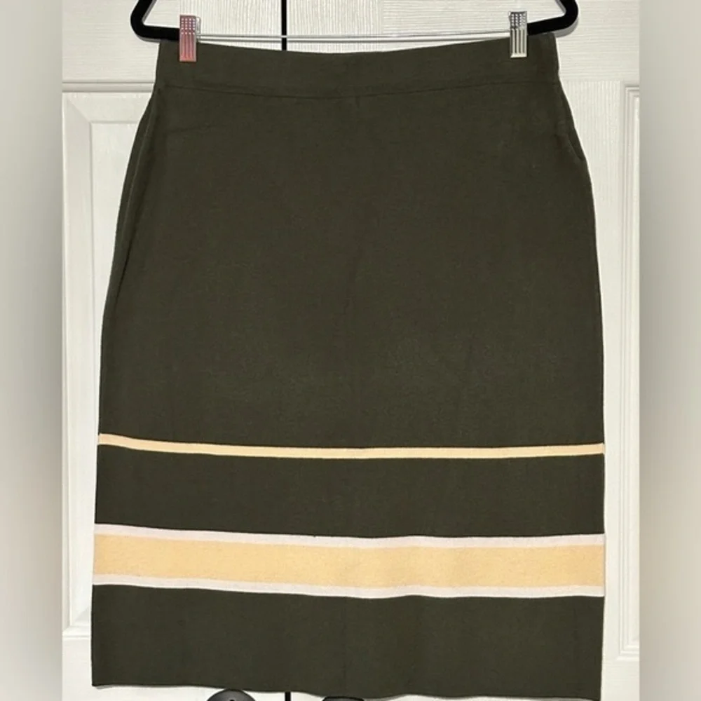 SHEIN Olive Green Colorblock Knit Skirt Size 1XL